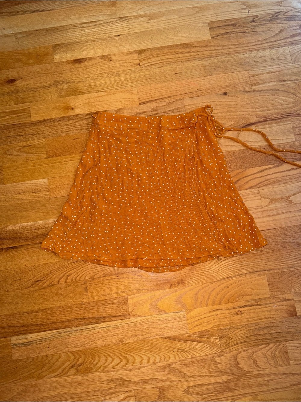 Rachel rayon’s brown polka dot A line wrap skirt